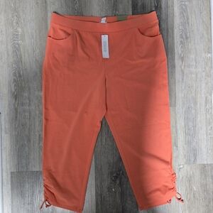 Chico's Weekends Sanibel Coral Quartz Capri Crop Pants Large